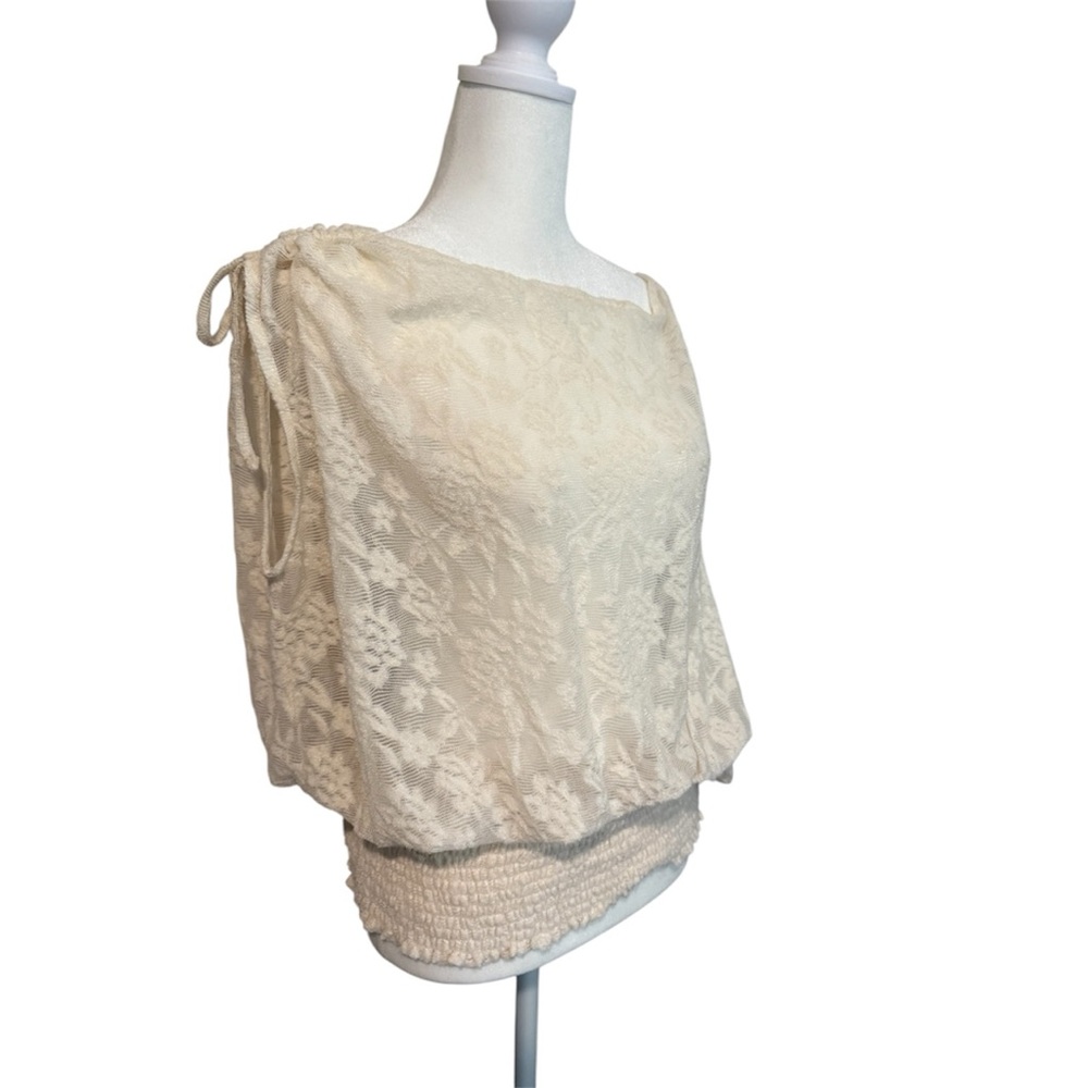 NWT Anthropologie Elegant Cream Lace Women's Top